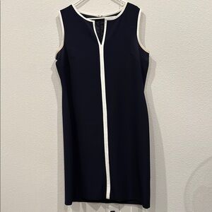 Black Label Blue Sheath Mini Dress Crew Neck Sleeveless